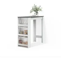 Livinity® Bartisch Regusa, Weiß/Anthrazit/Anthrazit, 45 x 110 cm (1-St)