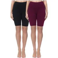 Merry Style Leggings 2 Pack Damen Kurze Leggings aus Baumwolle MS10-200 (2-tlg) elastischer Bund