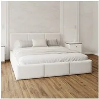FDM Polsterbett AMBER modern mit Bettkasten MADE IN EU - mit Trinity Velours Bezug (verfügbar 90x200 120x200 140x200 160x200 180x200cm, Bettrahmen, Bett, mit großen gepolsterten Kopfteil, mit Bettkasten zum aufklappen), Hebbarer Metallrahmen, Bettkas