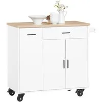 SoBuy Küchenwagen FKW126, Sideboard auf Rollen Küchentrolley Küche Wohnzimmer Esszimmer, Rollwagen Kücheninsel Servierwagen Küchenschrank, Küche Esszimmer