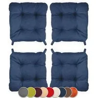 sunnypillow Stuhlkissen 4er Set Stuhlkissen mit Klettverschluss Maße: 40/35x40x8cm
