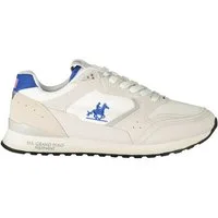 U.S. Polo Sneaker Herren Sportschuh Weiß mit Blauen Details &