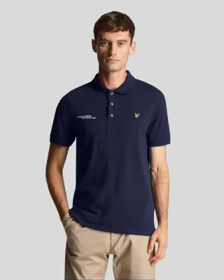 Lyle & Scott Herren-Poloshirt mit Co-Ordinates-Print in Marineblau
