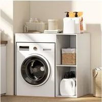 HOMCOM Waschmaschinenumbauschrank mit offenen Ablagefächern (Überbauschrank für Waschmaschine, 1-St., Badschrank) für Badezimmer, Toilette 90x60x90,5 cm, Weiß