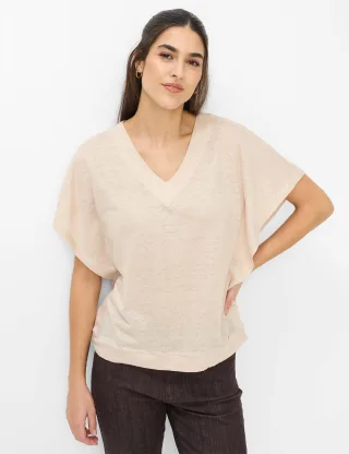 Brax Damen Shirt Style CASSIE S sandshell, Beige, Gr. 34