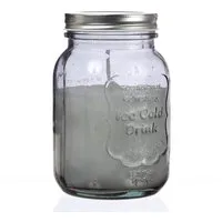 MARELIDA Outdoorkerze Duftkerze Citronella im Glas mit Deckel grau Echtwachs Outdoorkerze (1-tlg)