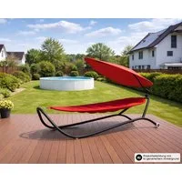 Leco Hängematte Luxus Hängematte Einzelliege Hängeliege Schaukelliege GLORIA, Leichtes Verschieben durch Rollen, maximale Belastung: ca. 1 x 110 kg