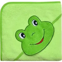 Wörner Kapuzenhandtuch Kapuzenbadetuch "Frosch", Frottier, Walk-Frottier Uni/Motiv: Frosch/Tiermotive
