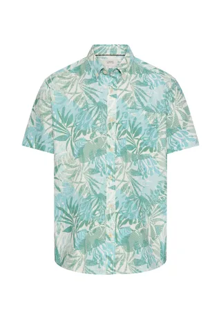 camel active - Kurzarmhemd aus reiner Baumwolle lagoon green - Gr. - L