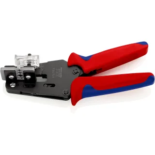 KNIPEX Präzisions-Abisolierzange mit Formmessern 195 mm brüniert mit Mehrkomponenten-Hüllen - 121212