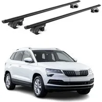 OMAC Dachträger Gepäckträger für Skoda Karoq NU7 2018-2025 Alu Schwarz 2 tlg ABE (2-St), Wasserbeständig,Abnehmbar,Multifunktional,Leichtgewichtig