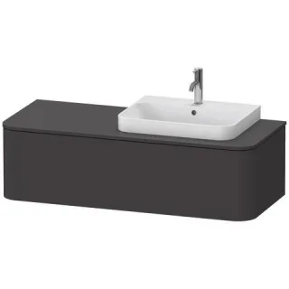 Duravit Happy D.2 Plus Konsolenwaschtischunterbau wandhängend Graphit Supermatt 1300x550x354 mm - HP HP4942R80800010