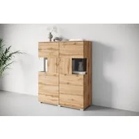 OTTO home Highboard Kenia (1 St), Modernes Highboard mit Glastüren, Breite 100 cm