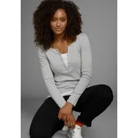 Flashlights 2-in-1-Langarmshirt figurbetonte Passform, Rundhalsausschnitt, elastisches Material