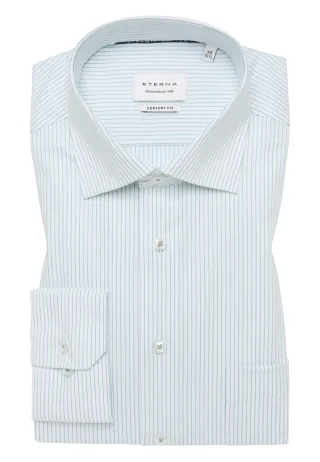 ETERNA - Hemd Twill Langarm grün - Gr. - 44/Langarm - 65cm