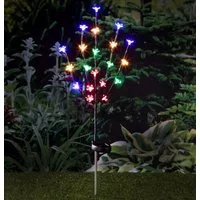 Spetebo Gartenstecker LED Solar Kirschblüten Stecker bunt - 80cm (Stück, 1-St., Solar Kirschblüten Stecker) Garten Deko Beleuchtung Leucht Stab