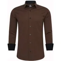 R-NEAL Businesshemd Herren Kontrast Hemd "R-NEAL" Hochzeit-Hemd Slim Fit Stretchhemd