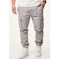 DAILY COTTON Cargohose als Stoffhose mit Cargo Taschen - Freizeithose Herren Jogger-Hose Jeans mit Gummibund & Tunnelzug Pants