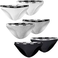 PUMA BODYWEAR Bikinislip Bikini Slip (Set, 6er Pack) mit schmalem Logo-Webbündchen