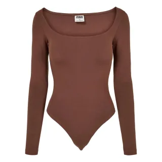 Urban Classics - Bodysuit Baumwolle aus biologischem Anbau für Damen Langärmlig (Rinde)