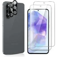 CLM-Tech Displayschutzglas 2X für Samsung Galaxy A36 5G Panzerfolie 2X Kameraschutz für Samsung Galaxy A36 5G, 4er Set Kameraglas Panzerglas 9H, 4 Stück, Anti-Fingerabdruck und blasenfrei Anbringung