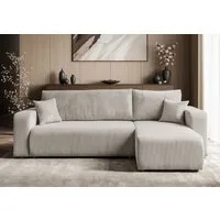 Lookway Ecksofa PRESTIGE L-Form Couch, Cord-Stoff, mit Bettfunktion und Bettkasten, Seite universal