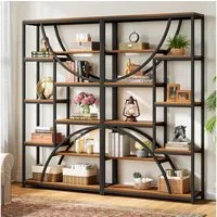 Tribesigns Bücherregal 180 cm Regal,9 Ebenen, Geometrischer Bücherschrank mit Offenen Fächern