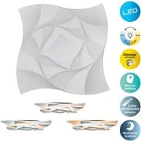 näve LED Deckenleuchte Liora, CCT - über Fernbedienung, Dimmfunktion, Memoryfunktion, Nachtlichtfunktion, dimmbar über Fernbedienung, LED fest integriert, warmweiß - kaltweiß, 3D-Effekt, CCT, Memory, Nachtlicht, dimmbar per Fernbedienung, weiß