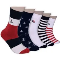 Die Sockenbude Basicsocken MARITIM (Bund, 5-Paar, blau grau weiß) Baumwolle mit Elasthan