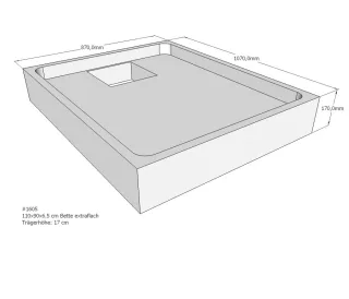 Neuesbad Wannenträger für Bette extraflach 110x90x6,5 SD22029