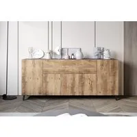 Home affaire Sideboard SIDEBOARD PHUKET II, Stilvolle, grifflose kommode, Breite 180cm, Mit 5 Türen, 1 Klappe, 7 Fächern und höhenverstellbaren Einlegeböden