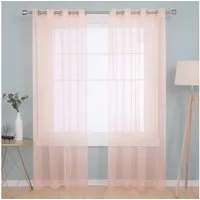 Deconovo Vorhang Transparent Voile Gardinen mit Ösen Wohnzimer Ösenvorhang 2er Set, Luftig Modern Store Dekoschals Schlafzimmer einfarbig pflegeleicht