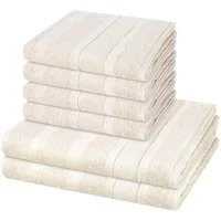 Cawö Handtuch Set Noblesse, Walkfrottee (Spar-Set, 6-St), 4 X Handtuch 2 X Duschtuch im Set - Baumwolle - Saugstark