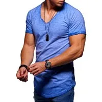 behype T-Shirt DANNY mit modernem V-Ausschnitt