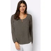 Sieh an! Klassische Bluse Druckbluse Langarm