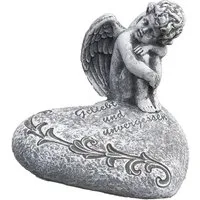 Stone and Style Engelfigur Frostfeste Steinfigur Engel auf Herz Geliebt & Unvergessen