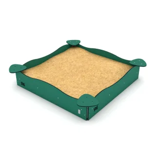 Robuster Spielplatz-Sandkasten PRO Zuri für öffentliche Bereiche - HDPE-Platten & feuerverzinkter Stahl - Sicher für bis zu 11 Kinder - Wickey