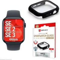 Displex Displayschutzglas Smartwatch Glass All-In-One Protector Full Body für Apple Watch SE 2 44 mm, Apple Watch SE 3 44 mm, Apple Watch SE 44 mm, Displayschutzfolie, Schutzfolie, Bildschirmschutz, kratz- & stoßfest