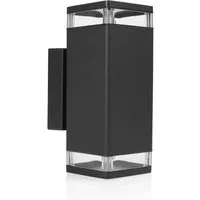 smartwares LED Außen-Wandleuchte, LED wechselbar, Warmweiß, Fassadenlampe Haus-wand beleuchten Fassadenbeleuchtung Up Down H: 23cm