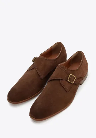 Wittchen Herren-Monk-Schuhe aus dunkelbraunem Wildleder