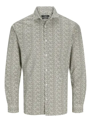 JACK&JONES - JPRBLABLACKPOOL STRETCH LS SHIRT SN cloud dancer - Gr. - XL