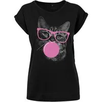 Youth Designz Print-Shirt Katze Kaugummi Damen T-Shirt als Statement oder Geschenk Frauen Motiv mit stylischen Retro Aufdruck