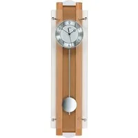 AMS Funk-Pendelwanduhr F5259/18 (Quarzuhr, Holz-/Glasgehäuse, Buche, Esszimmer, Wohnzimmer)