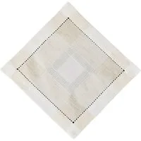 matches21 HOME & HOBBY Tischdecke Tischdeckchen ALMA Leinenoptik mit Hohlsaum Polyester beige 35 x 35 cm (1-tlg), Pflegeleicht & waschbar bei 30 °C