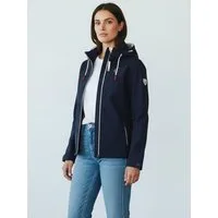 Dry Fashion Softshelljacke Zingst Damen Jacke Softshell Fleece-Futter - Übergangsjacke Outdoor Atmungsaktiv, Verstellbare & abnehmbare Kapuze, 2-Wege-Reißverschluss