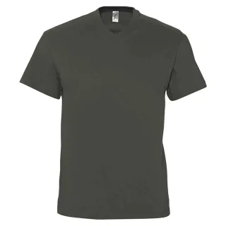 SOLS Herren Victory T-Shirt mit V-Ausschnitt (Dunkelgrau unifarben)