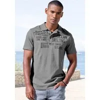 John Devin Poloshirt mit Print Regular-Fit, aus Slub-Qualität, mit Print