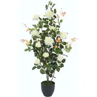 Kunstbaum Rosenbusch im Topf, I.GE.A., Höhe 115 cm, Kunstrosen Kunstpflanzen Rosenstrauch Deko Hochzeit