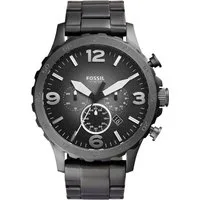 Fossil Chronograph NATE JR1437, Quarzuhr, Armbanduhr, Herrenuhr, Stoppfunktion, Edelstahlarmband,Datum