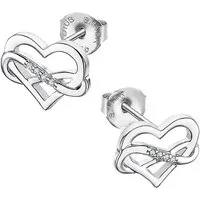 LOTUS SILVER Paar Ohrstecker LOTUS Herz Unendlichkeit 925 Silber (Ohrstecker), Ohrstecker Herz, Unendlichkeit 925 Sterling Silber, Farbe: silber